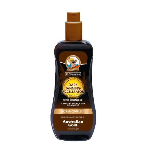 Australian Gold Spray Bronzeador Dark Tanning Accelerator Spray With Instant Bronzer 237ml - O Boticário Dev - LINHA SOLAR - Australian Gold - 1000059 - 054402250440 - Australian Gold Spray Bronzeador Dark Tanning Accelerator Spray With Instant Bronzer 237ml